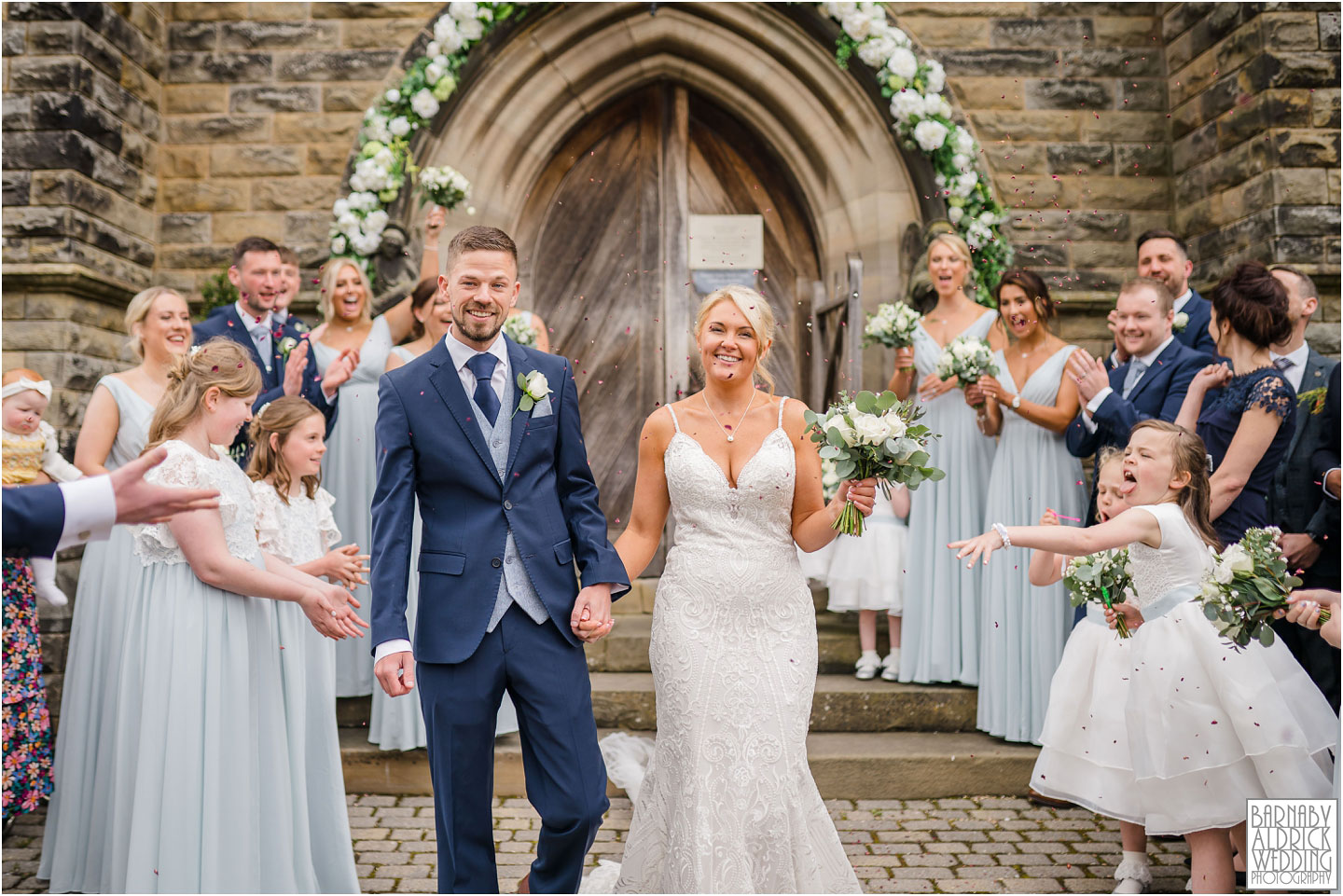 Confetti Wedding photos at Rudding Park, Rudding Park Wedding Photos, Yorkshire Photographer Barnaby Aldrick, Rudding Park Harrogate Wedding Photos, Spring Yorkshire Wedding Photos