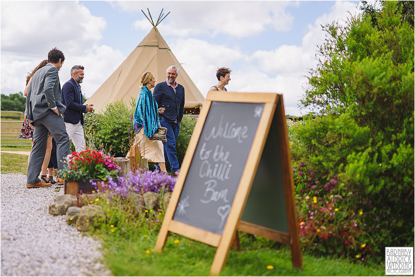 Guests arriving at the Chilli Barn Otley Wedding Confetti Photos, Otley Chilli Barn Wedding, Chili Barn Wedding Photos, Chilli Barn Yorkshire Wedding