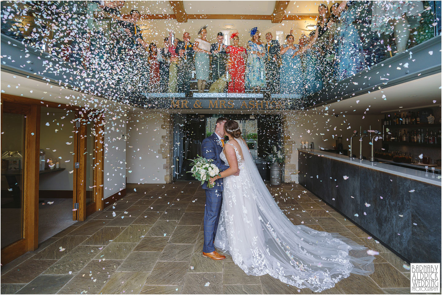 Priory Cottages Wedding Photography, Confetti at Priory Cottages, Priory Barn Yorkshire Wedding Photographer