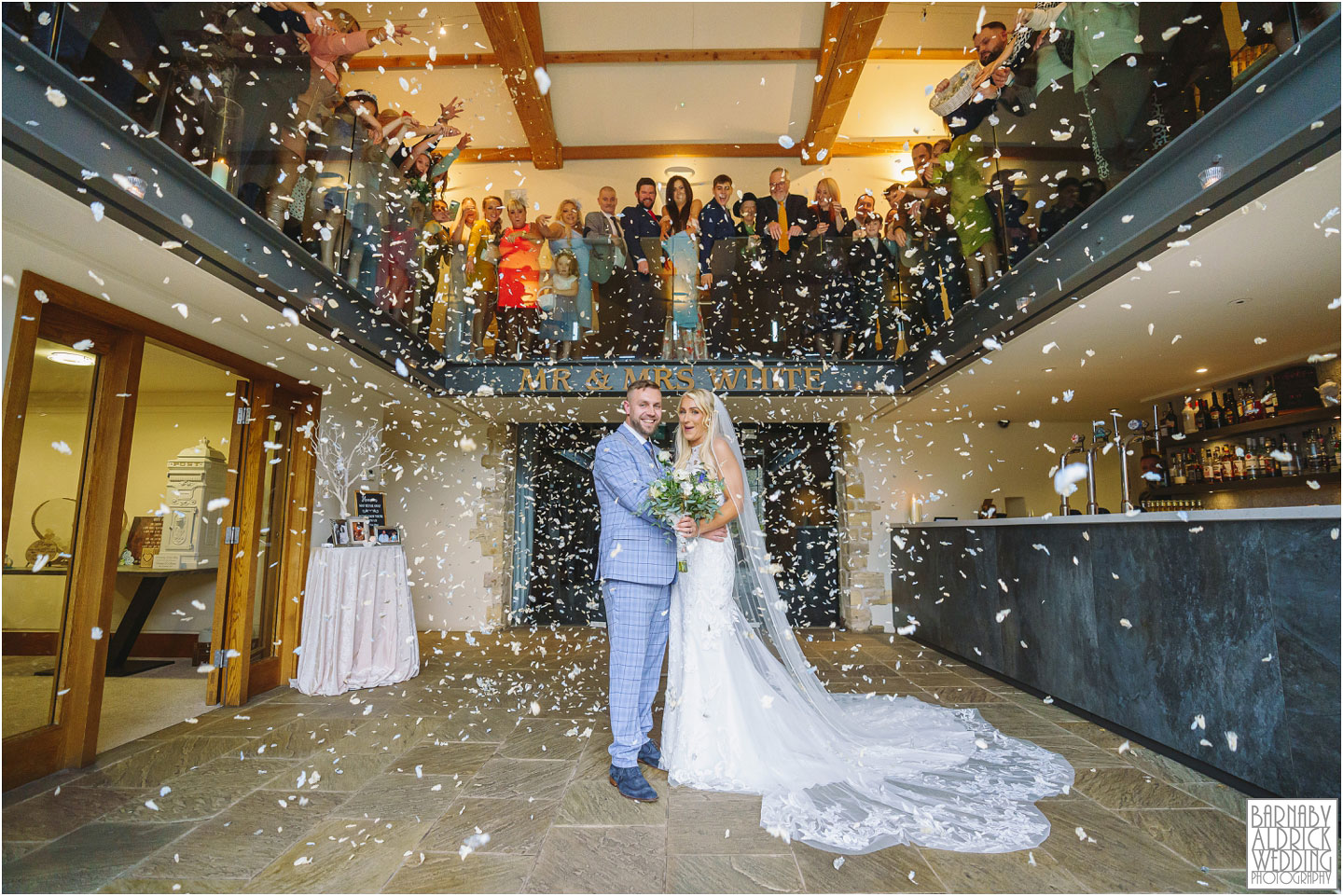Priory Cottages Wedding Photography, Confetti at Priory Cottages, Priory Barn Yorkshire Wedding Photographer, Priory Cottages Autumn Wedding Photos