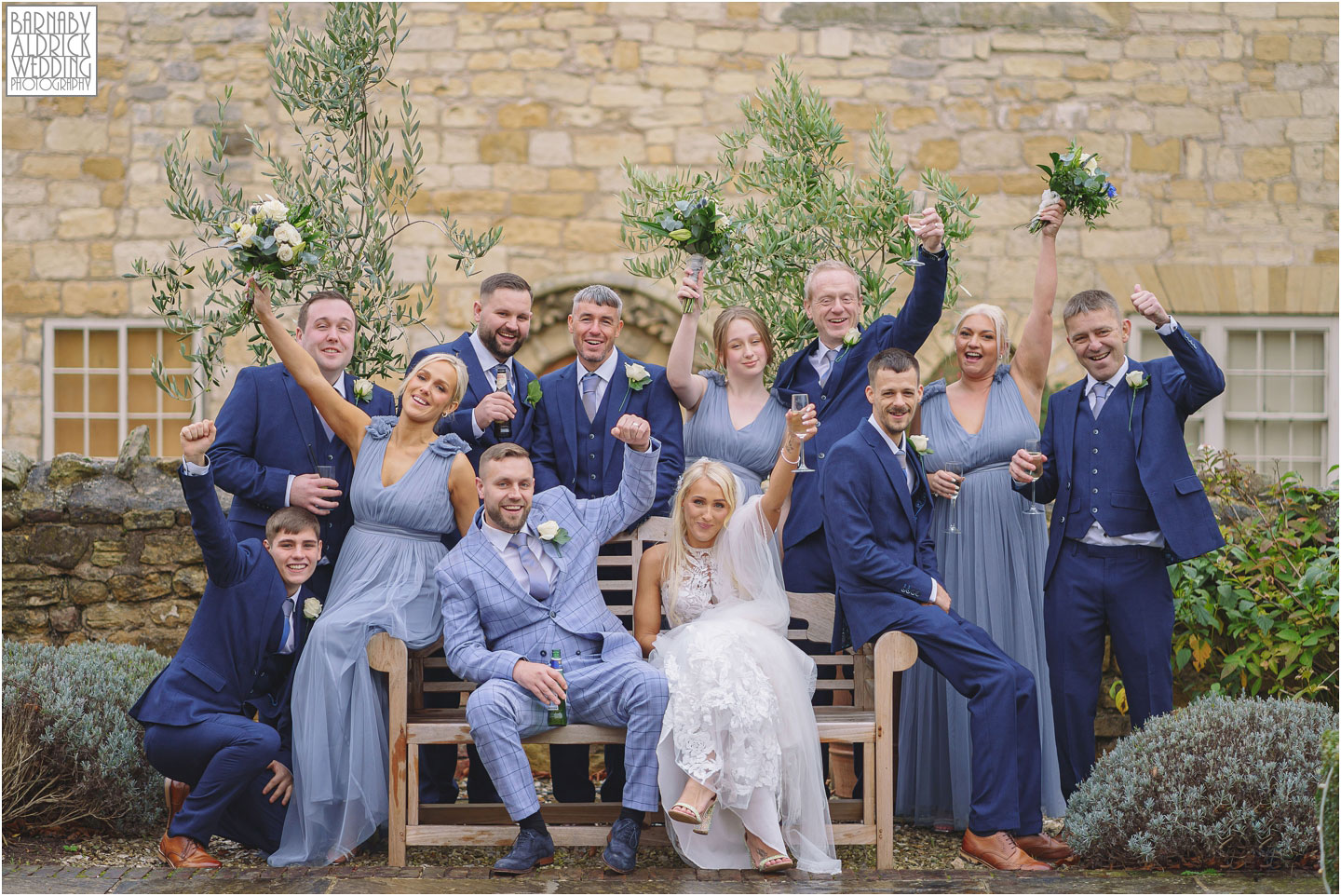 Priory Cottages Wedding Photography Group photos, Confetti at Priory Cottages, Priory Barn Yorkshire Wedding Photographer