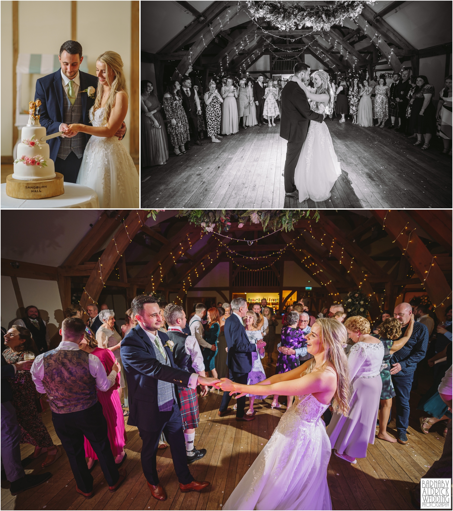 cake cut and first dance at Sandburn Hall wedding venue york