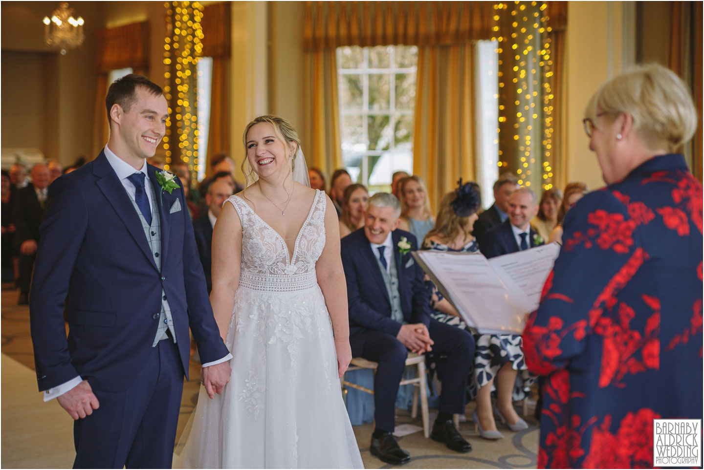 Civil Ceremony wedding photos at Rudding Park Radcliffe room