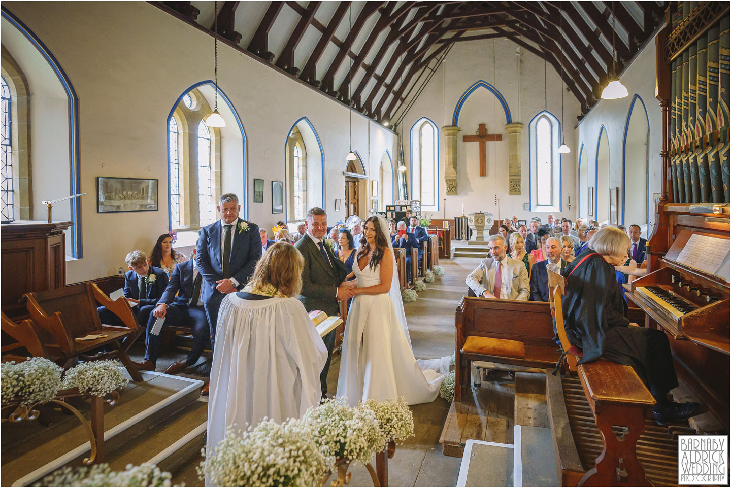 Wedding ceremony at St Saviours Church Harome Yorkshire