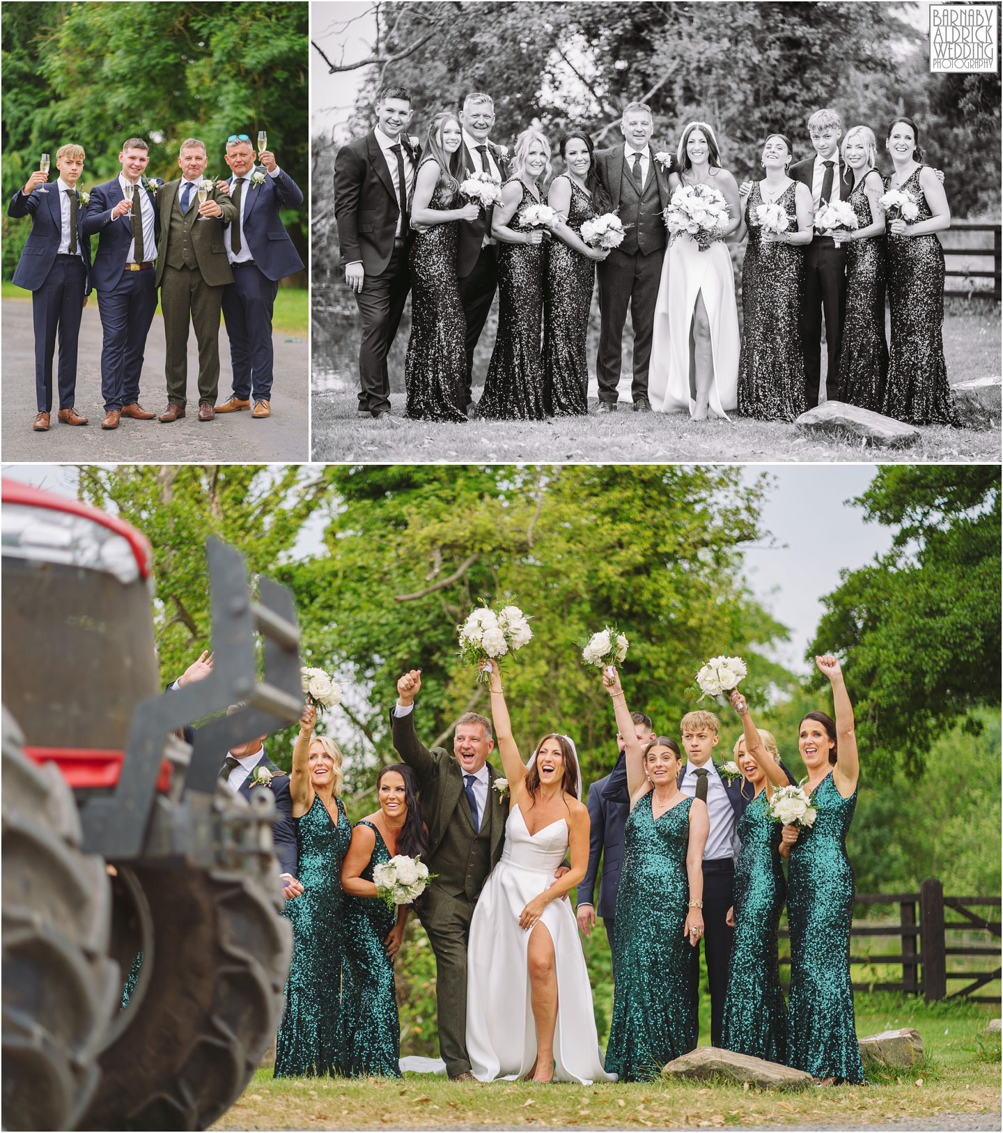 Tractor Photobomb, Yorkshire Wedding at The Pheasant Harome